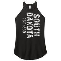 South Dakota State Patriotic American Usa Distressed Design Women's Perfect Tri Rocker Tank