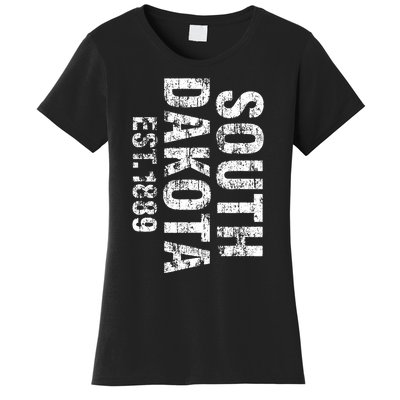 South Dakota State Patriotic American Usa Distressed Design Women's T-Shirt