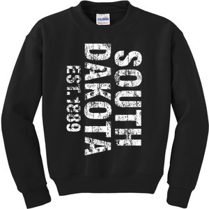 South Dakota State Patriotic American Usa Distressed Design Kids Sweatshirt