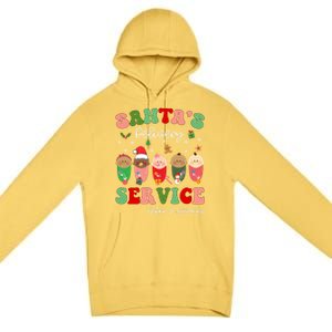 SantaS Delivery Service Christmas Labor Delivery Nurse L And D Cool Gift Premium Pullover Hoodie