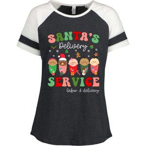 SantaS Delivery Service Christmas Labor Delivery Nurse L And D Cool Gift Enza Ladies Jersey Colorblock Tee