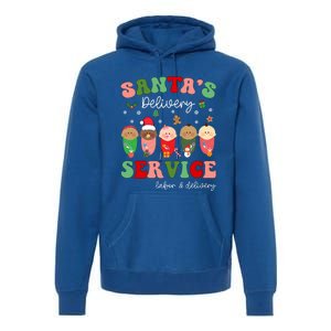 SantaS Delivery Service Christmas Labor Delivery Nurse L And D Cool Gift Premium Hoodie