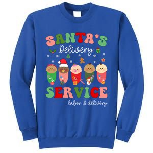 SantaS Delivery Service Christmas Labor Delivery Nurse L And D Cool Gift Tall Sweatshirt