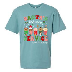 SantaS Delivery Service Christmas Labor Delivery Nurse L And D Cool Gift Sueded Cloud Jersey T-Shirt