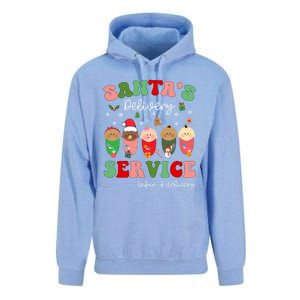 SantaS Delivery Service Christmas Labor Delivery Nurse L And D Cool Gift Unisex Surf Hoodie