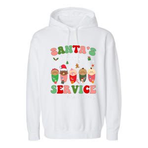 SantaS Delivery Service Christmas Labor Delivery Nurse L And D Cool Gift Garment-Dyed Fleece Hoodie