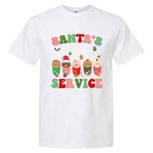 SantaS Delivery Service Christmas Labor Delivery Nurse L And D Cool Gift Garment-Dyed Heavyweight T-Shirt