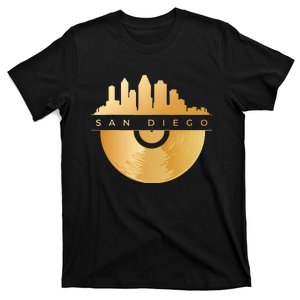 San Diego Skyline Vinyl Record California Music Souvenir T-Shirt