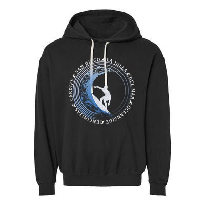 San Diego Surf Shirt / San Diego Beach Gift Garment-Dyed Fleece Hoodie