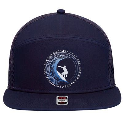San Diego Surf Shirt / San Diego Beach Gift 7 Panel Mesh Trucker Snapback Hat