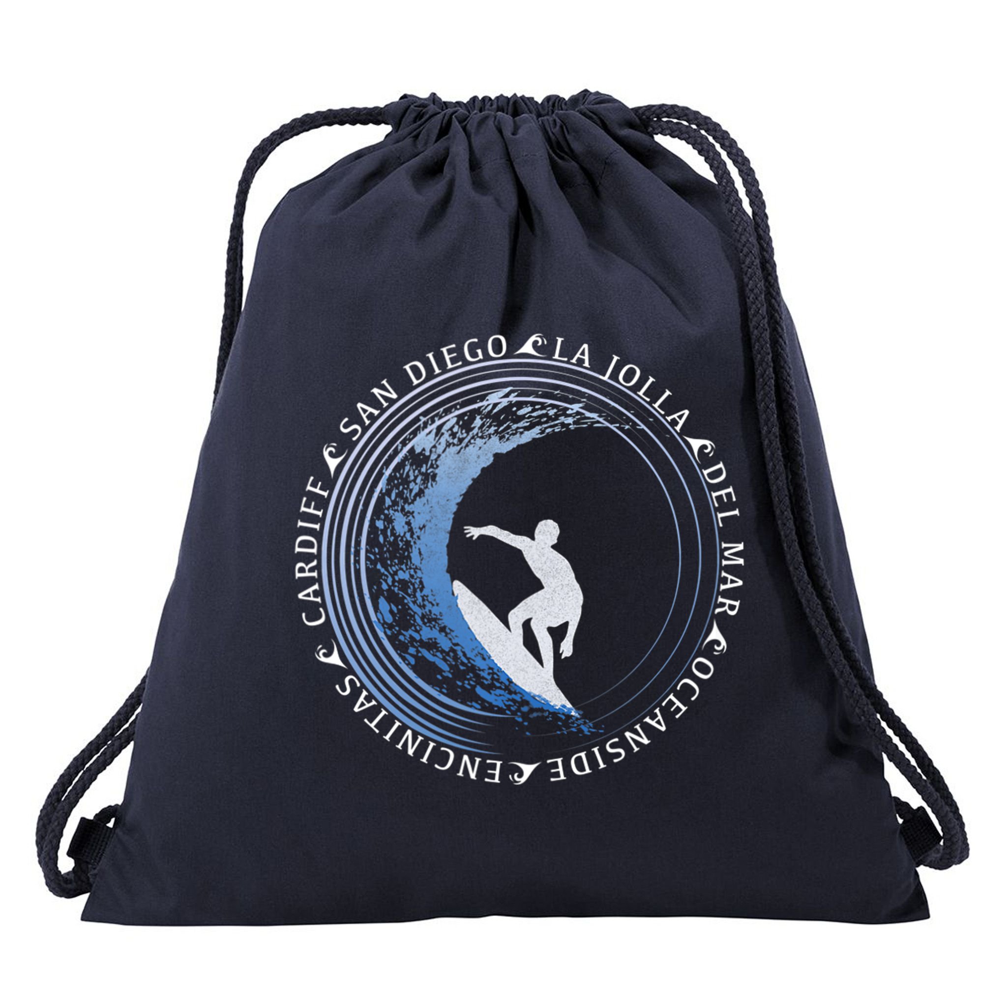San Diego Surf Shirt / San Diego Beach Gift Drawstring Bag