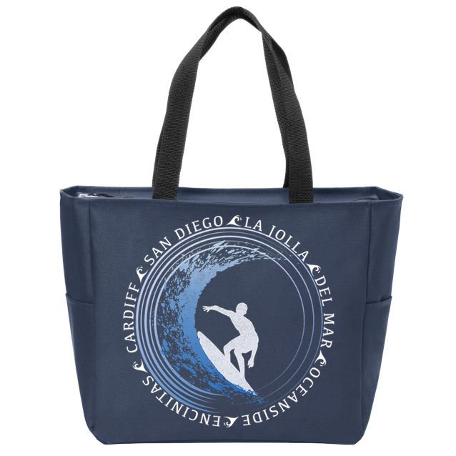 San Diego Surf Shirt / San Diego Beach Gift Zip Tote Bag
