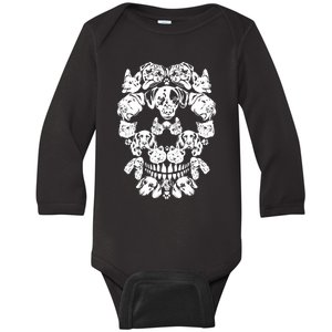 Skull Dog Skeleton Halloween Costume Scary Carnival Baby Long Sleeve Bodysuit