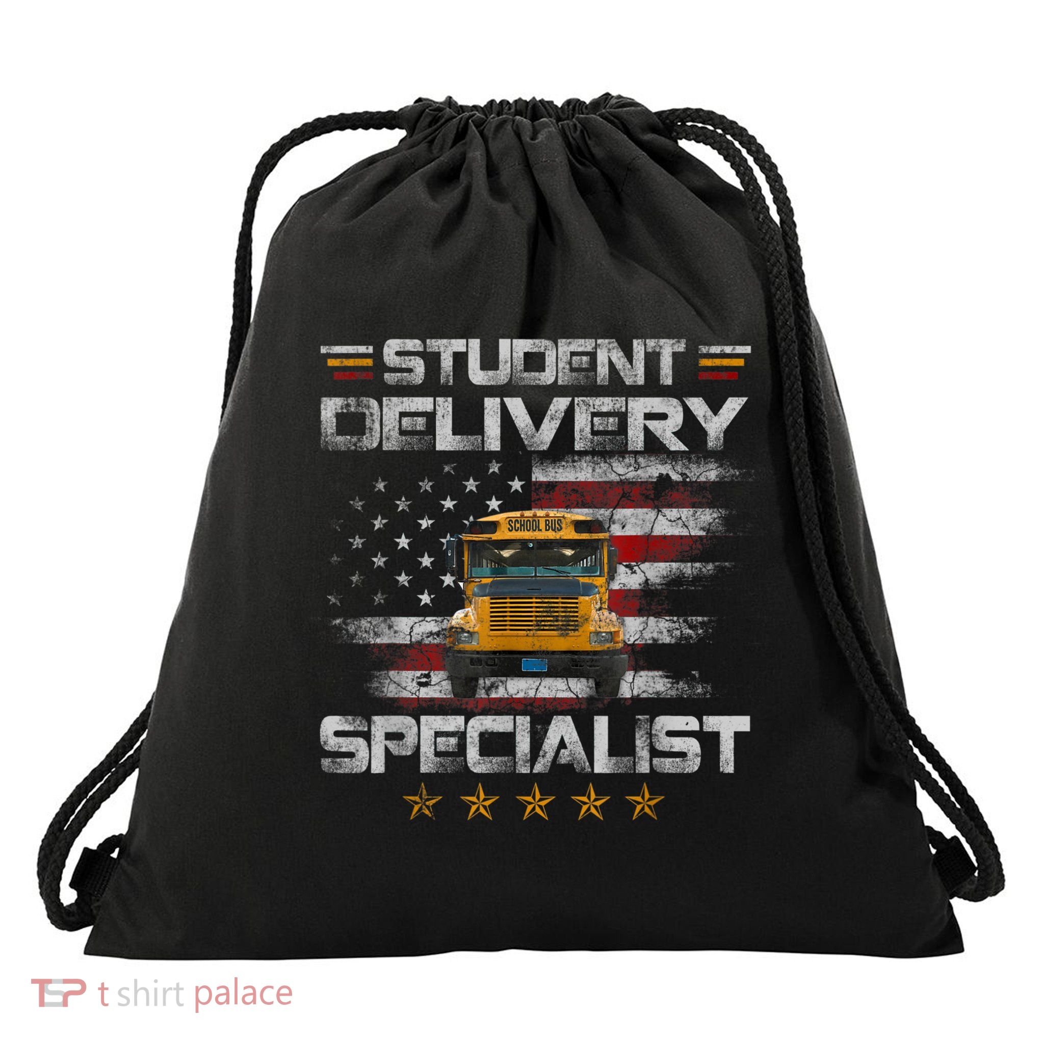 Student Delivery Specialist Funny School Bus Driver Men Drawstring Bag