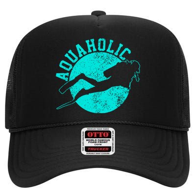 Scuba Diving High Crown Mesh Back Trucker Hat