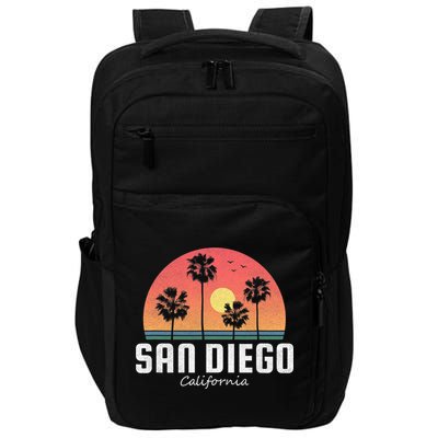 San Diego Shirt Vintage Retro Beach Sunset Impact Tech Backpack