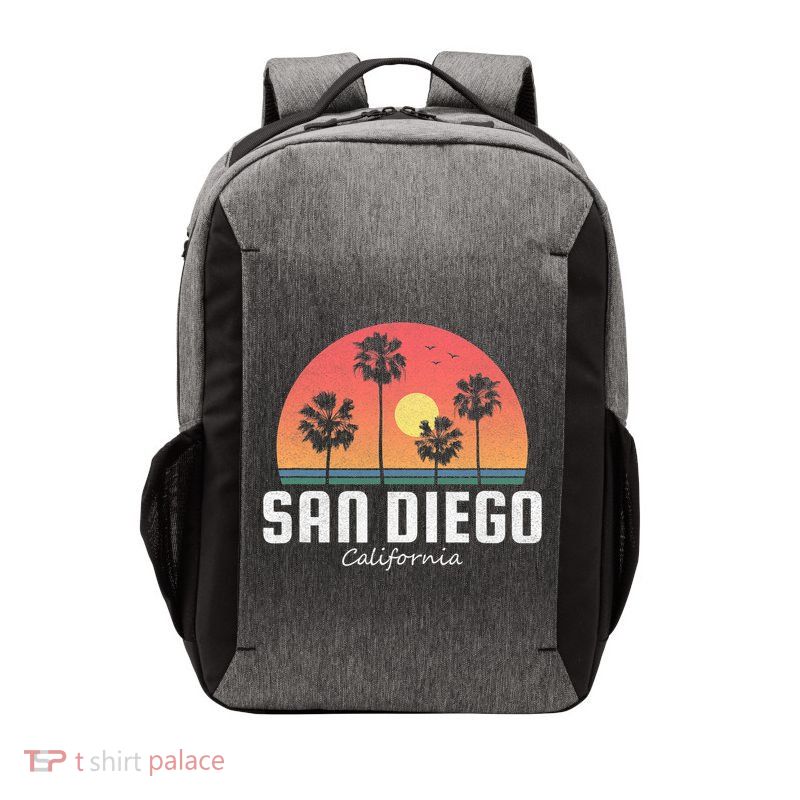San Diego Shirt Vintage Retro Beach Sunset Vector Backpack