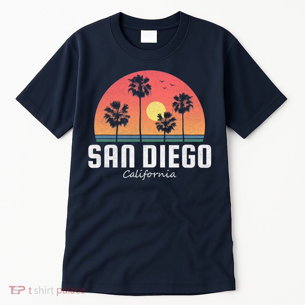 San Diego Shirt Vintage Retro Beach Sunset Tall T-Shirt
