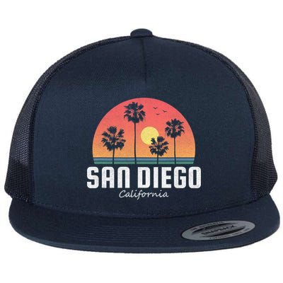 San Diego Shirt Vintage Retro Beach Sunset Flatbill Hat