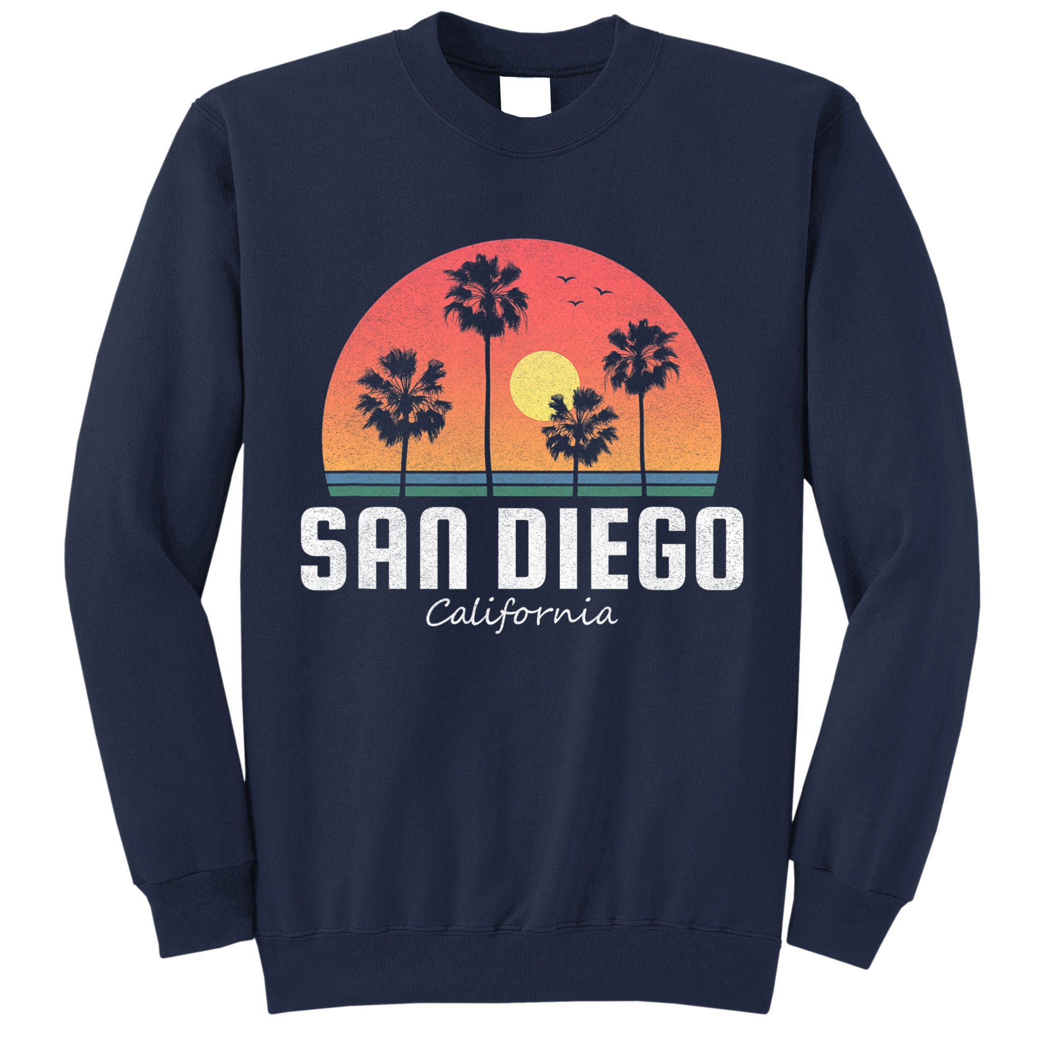 San Diego Shirt Vintage Retro Beach Sunset Tall Sweatshirt