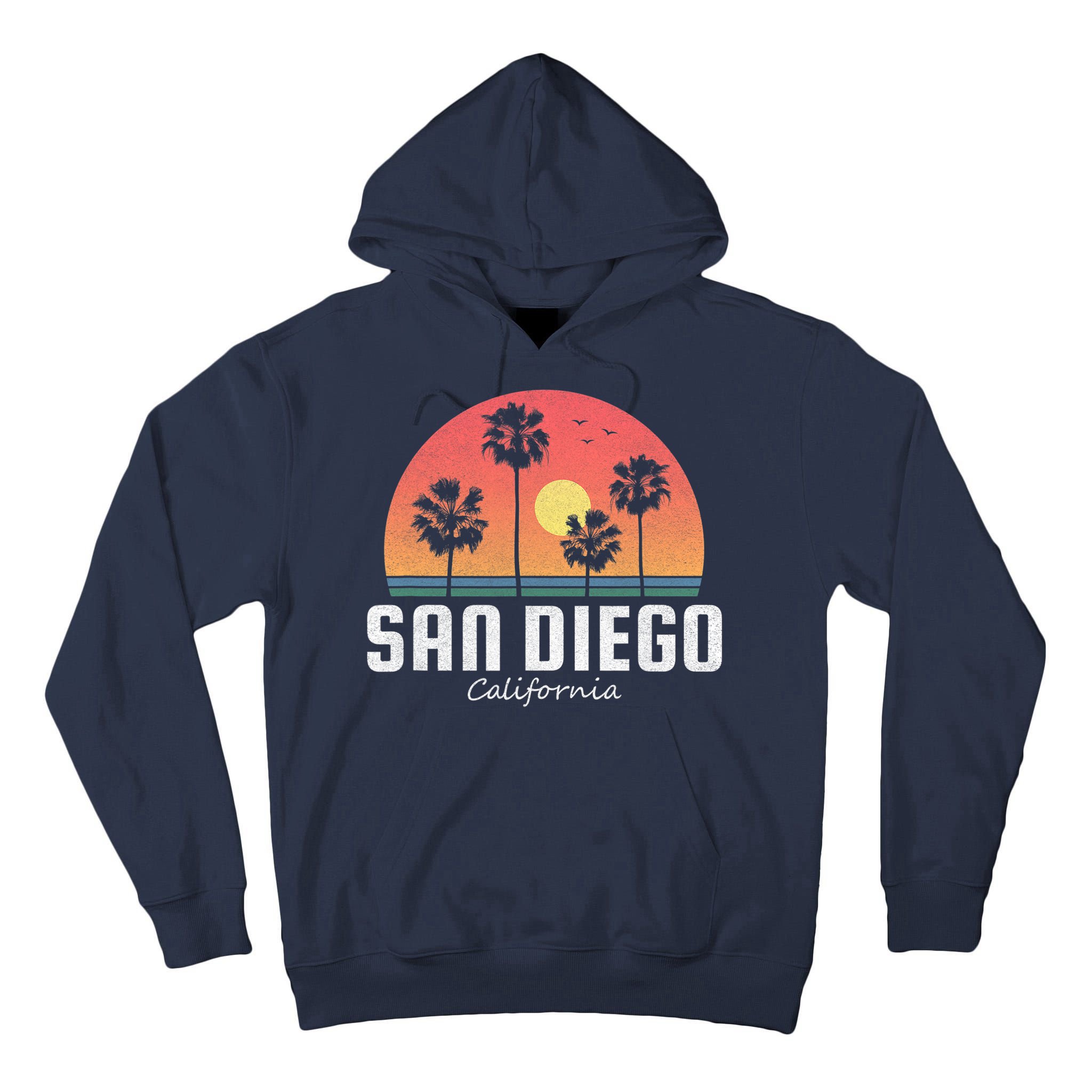 San Diego Shirt Vintage Retro Beach Sunset Tall Hoodie