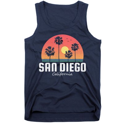 San Diego Shirt Vintage Retro Beach Sunset Tank Top