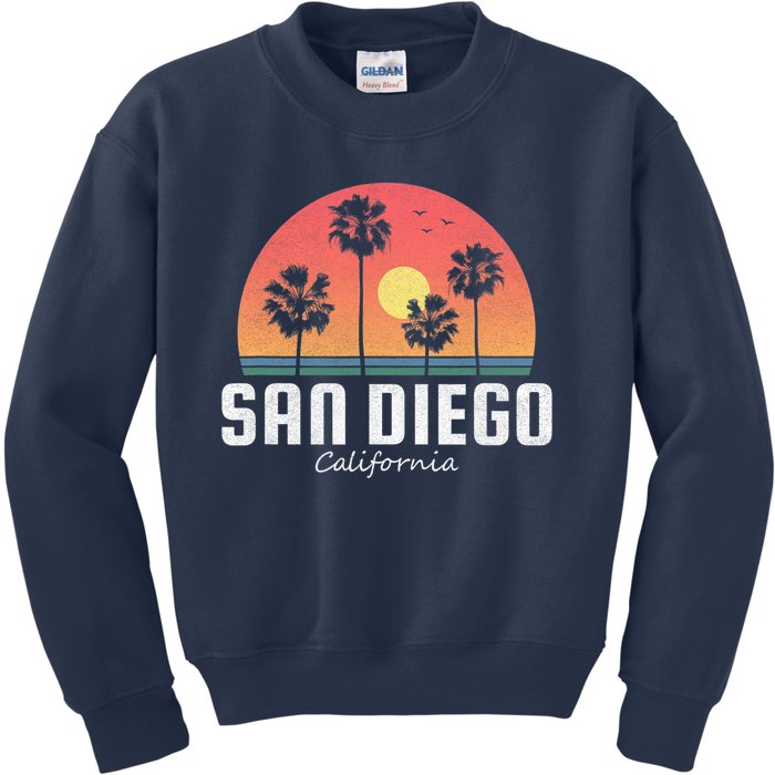 San Diego Shirt Vintage Retro Beach Sunset Kids Sweatshirt