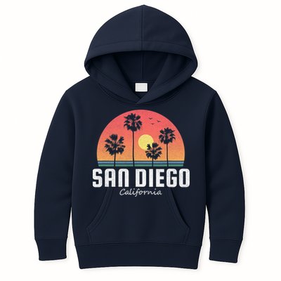 San Diego Shirt Vintage Retro Beach Sunset Kids Hoodie