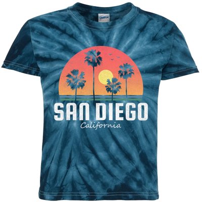 San Diego Shirt Vintage Retro Beach Sunset Kids Tie-Dye T-Shirt