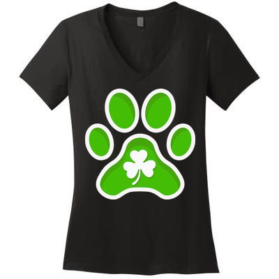 Shamrock Dog St. Patrick's Day Women's V-Neck T-Shirt
