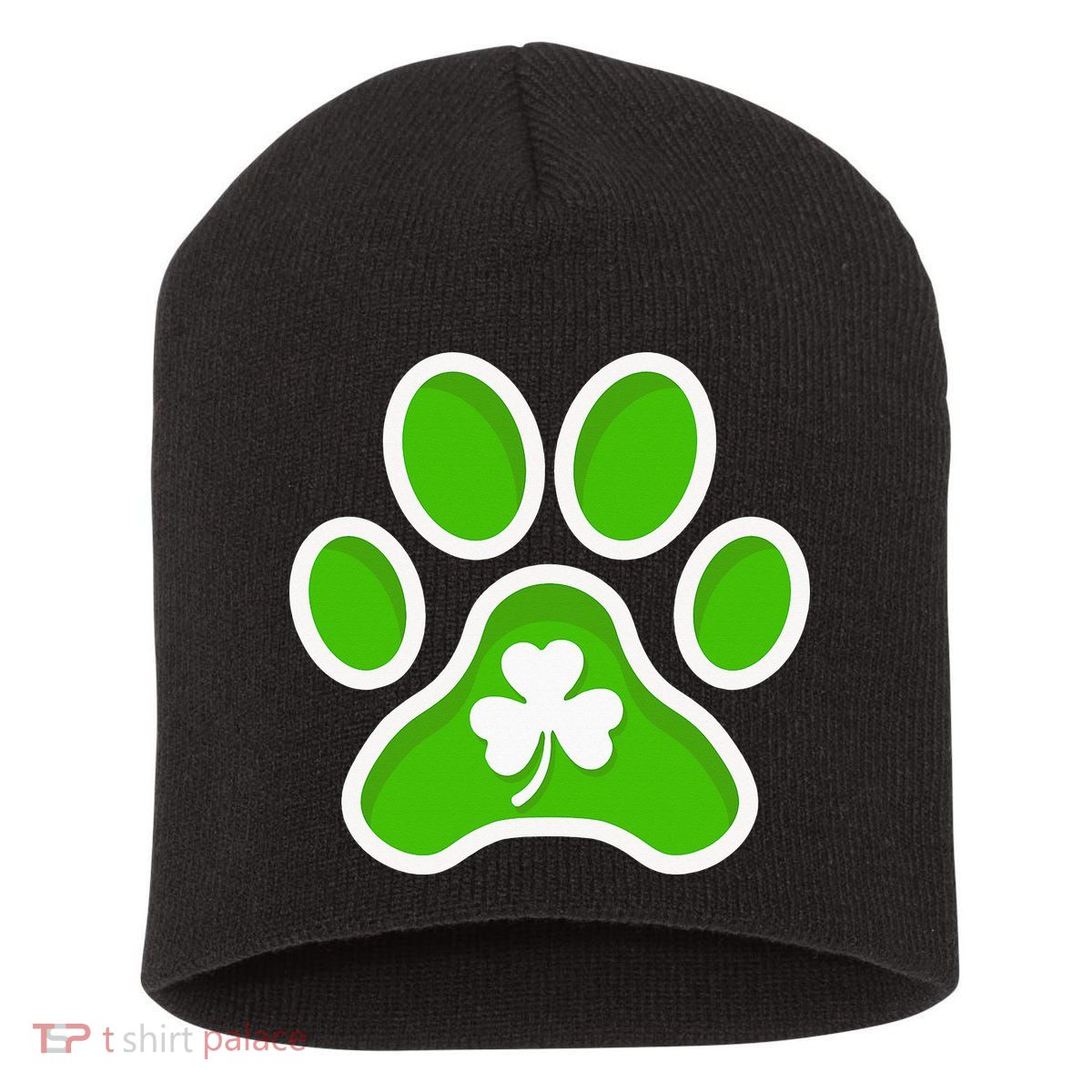 Shamrock Dog St. Patrick's Day Short Acrylic Beanie