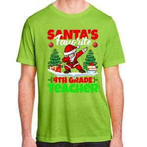 Santa Dabbing SantaS Favorite 4th Grade Teacher Christmas Gift Adult ChromaSoft Performance T-Shirt