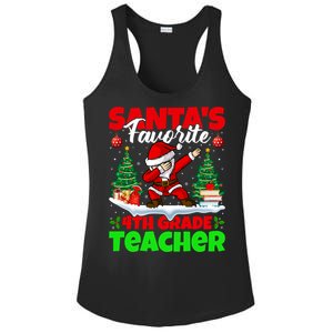 Santa Dabbing SantaS Favorite 4th Grade Teacher Christmas Gift Ladies PosiCharge Competitor Racerback Tank