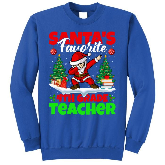 Santa Dabbing SantaS Favorite 4th Grade Teacher Christmas Gift Sweatshirt