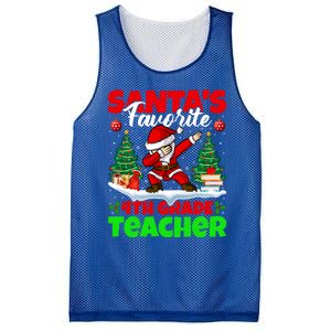 Santa Dabbing SantaS Favorite 4th Grade Teacher Christmas Gift Mesh Reversible Basketball Jersey Tank