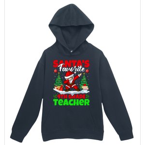 Santa Dabbing SantaS Favorite 4th Grade Teacher Christmas Gift Urban Pullover Hoodie