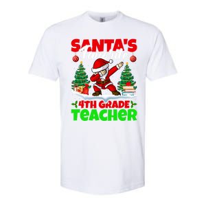 Santa Dabbing SantaS Favorite 4th Grade Teacher Christmas Gift Softstyle CVC T-Shirt