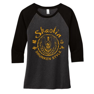 Shaolin Drunken Style Kung Fu Martial Arts Women's Tri-Blend 3/4-Sleeve Raglan Shirt