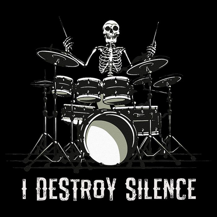 Skeleton Drummer Skull Drum Set Metal Rock Band Cooling Performance Crew T-Shirt
