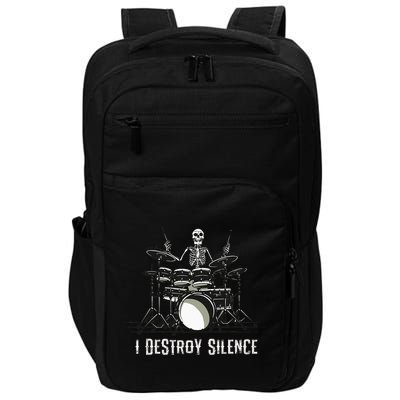 Skeleton Drummer Skull Drum Set Metal Rock Band Impact Tech Backpack