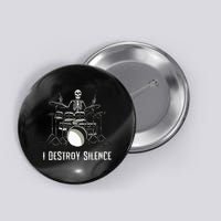 Skeleton Drummer Skull Drum Set Metal Rock Band Button