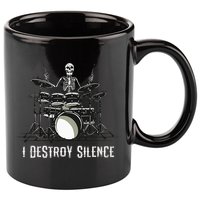 Skeleton Drummer Skull Drum Set Metal Rock Band 11oz C Handle Ceramic Mug