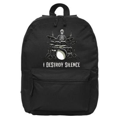 Skeleton Drummer Skull Drum Set Metal Rock Band 16 in Basic Backpack