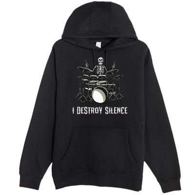 Skeleton Drummer Skull Drum Set Metal Rock Band Premium Pullover Hoodie