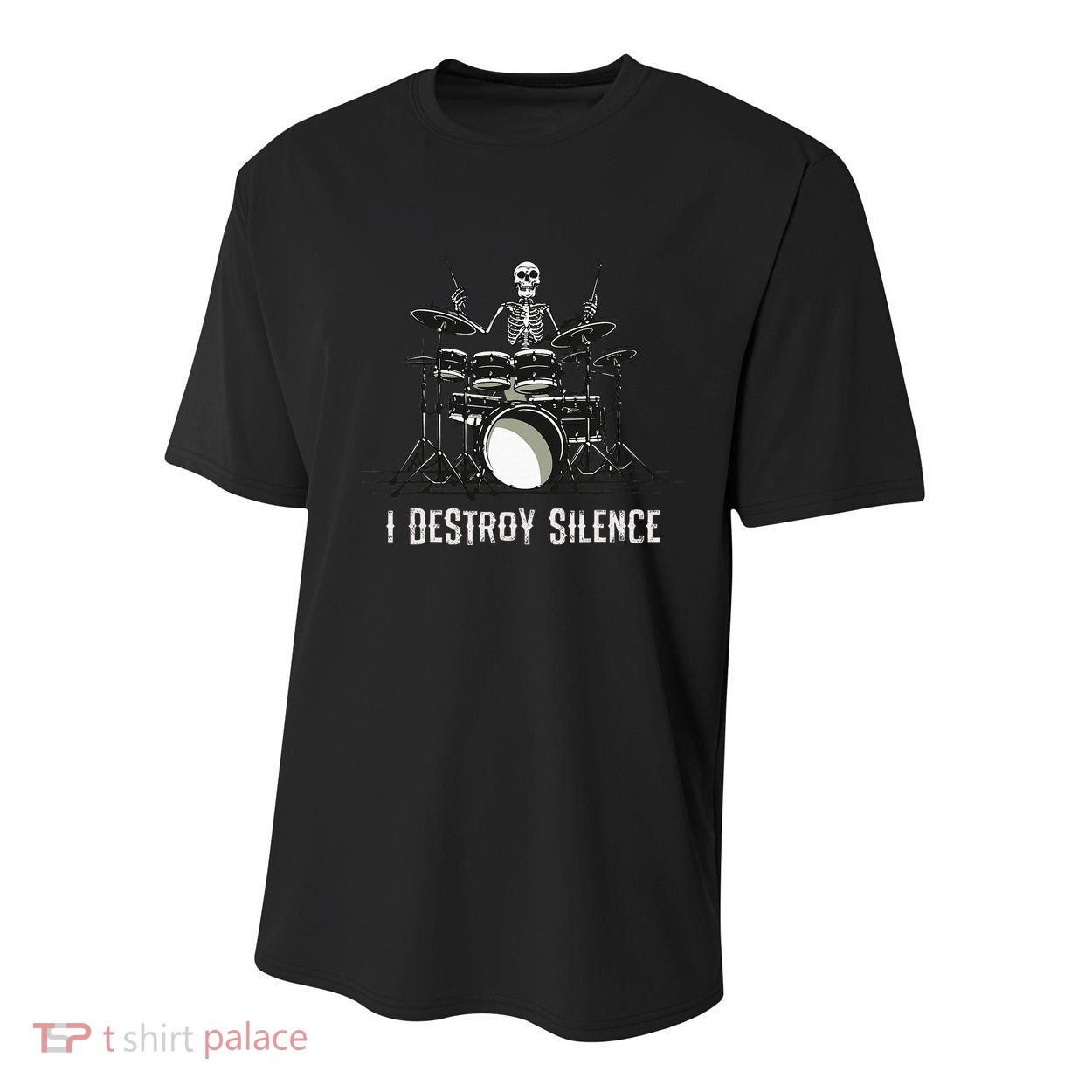 Skeleton Drummer Skull Drum Set Metal Rock Band Youth Performance Sprint T-Shirt