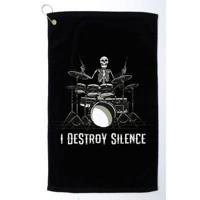 Skeleton Drummer Skull Drum Set Metal Rock Band Golf Towel