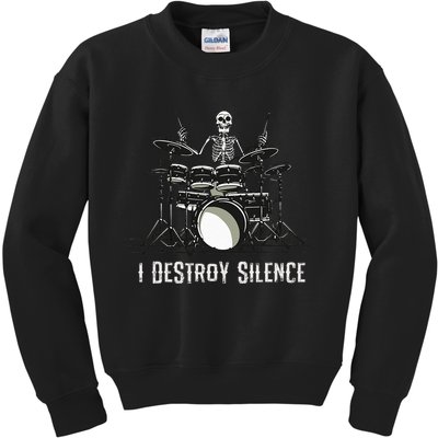 Skeleton Drummer Skull Drum Set Metal Rock Band Kids Sweatshirt