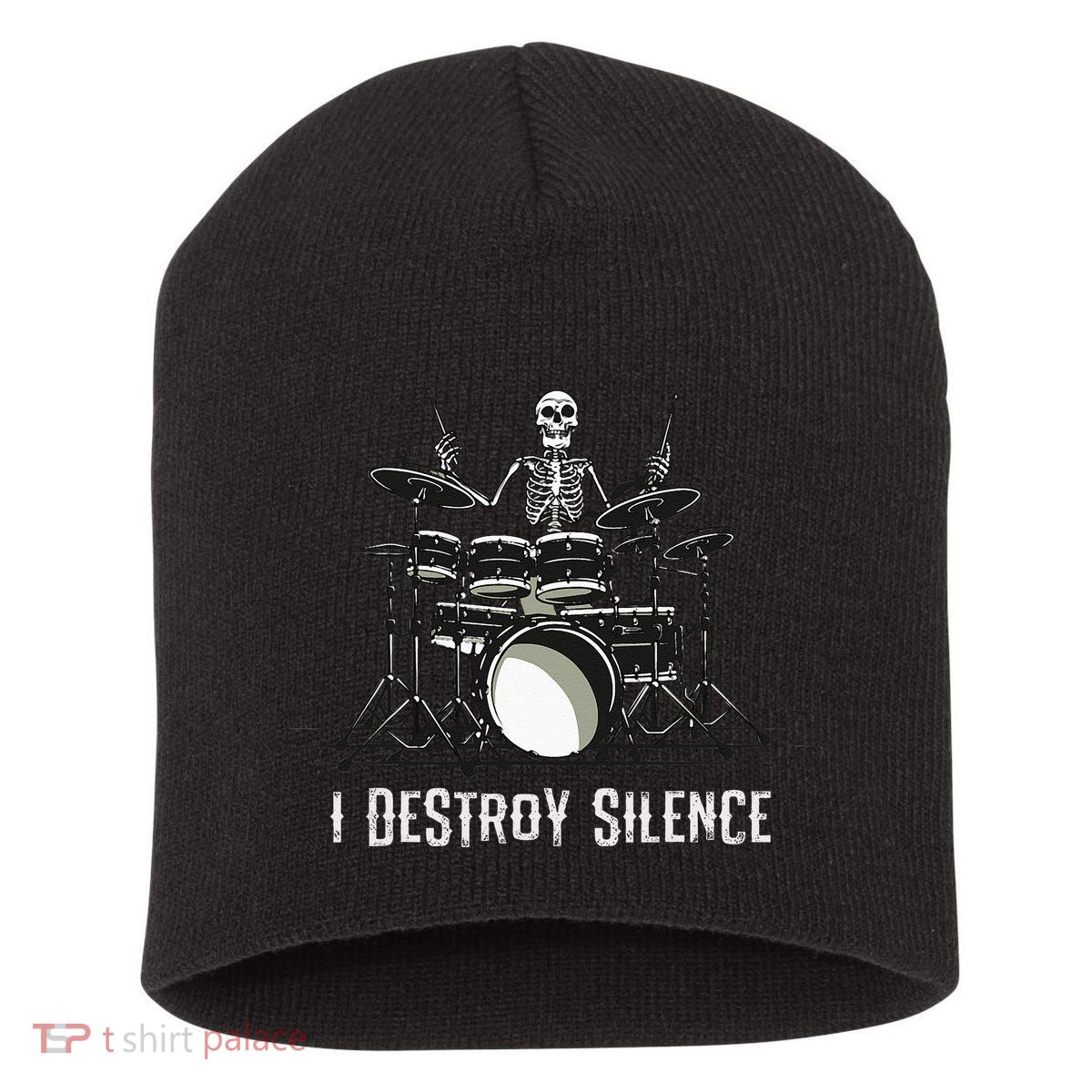 Skeleton Drummer Skull Drum Set Metal Rock Band Short Acrylic Beanie