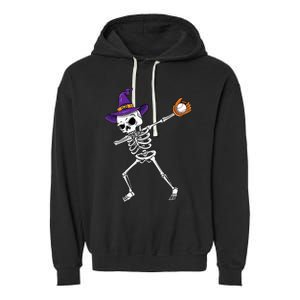 Spooky Dabbing Skeleton Halloween Costume Garment-Dyed Fleece Hoodie