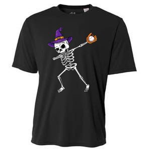 Spooky Dabbing Skeleton Halloween Costume Cooling Performance Crew T-Shirt